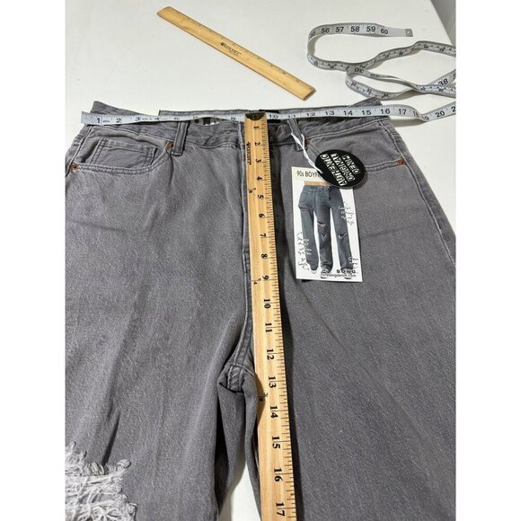 S.O.N.G 90's Boyfriend distressed Jean stovepipe straight button fly size 13/31 - Picture 8 of 8